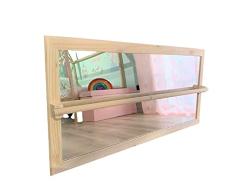 Espejo metacrilato Montessori Madera Natural 100x60cm (Madera de Pino)