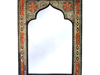 Espejo oriental de pared, espejo marroquí, 50 x 80, espejo para colgar, decoración de espejo, marco vintage hecho a mano, espejo grande, espejo de madera, espejo árabe