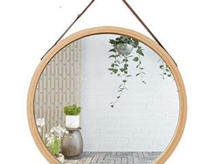 Espejo Redondo de Pared Espejo de baño Espejo de tocador Espejo de baño Espejo Decorativo de Madera de Dormitorio Espejo Redondo con Cuerda