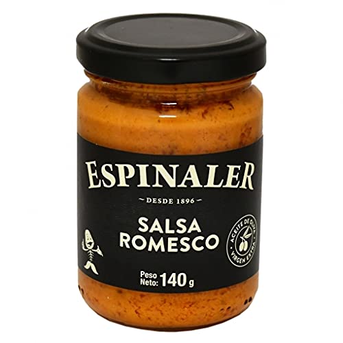 Espinaler - Salsa Romesco con Aceite de Oliva - Virgen Extra - Ideal para Verduras - 170 Gramos