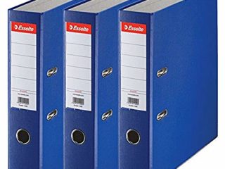 Esselte 624291 - Archivador con anillas (Capacidad 550 hojas, 3 unidades), azul, 75 mm