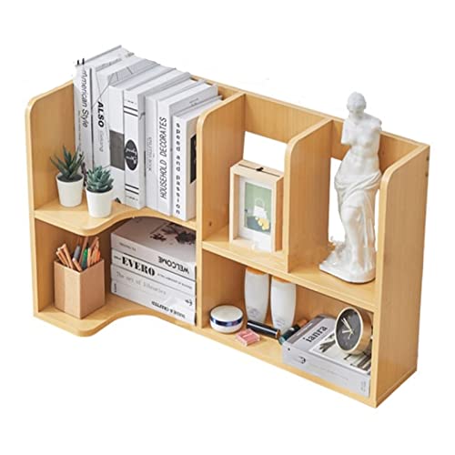 Estantería de Escritorio Extensible Escritorio Almacenamiento Rack Office Desktop Hack Student Home Skin Desk Organice Pequeña estantería (Color : Natural, Size : 60x17x48cm)