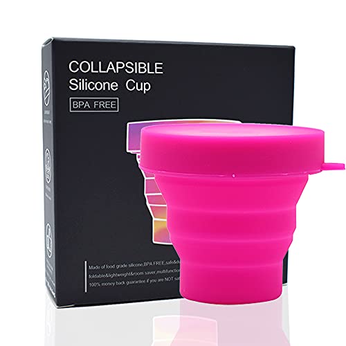 Esterilizador Plegable para Copa Menstrual - 100% Silicona de Grado Médico Reutilizable Con o Sin Microondas - Adecuada para Todo Tipo de Copas (Rosa)