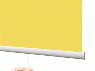 Estor Auto-Enrollable traslúcido Premium/SIN Cadena (Desde 45 hasta 220cm de Ancho/Permite Paso de luz, no Permite Ver el Exterior/Interior). Color Amarillo Claro. Medida 45x50cm.