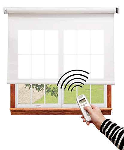 Estor Enrollable Translucido, Estores Motorizados A Medida. Pack con Mando Y Motor. Color Blanco. Estores Enrollable Motor, Stores enrollables, Estores para Ventanas y Puertas