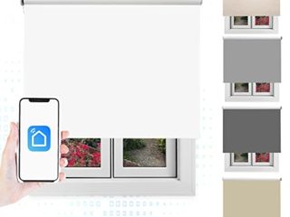 Estor motorizado / Smart Roll Wi-Fi / Opaco y Térmico/Estor Enrollable Inteligente Elija su Medida aproximada y contactaremos para ajustarlo a Medida Color: Blanco. Medidas: 200cm x 260cm