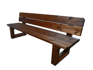 ESTRUCMADER - Banco de jardín de Madera con Respaldo, Color Cerezo. 200cm. Muy Robusto Muy Resistente