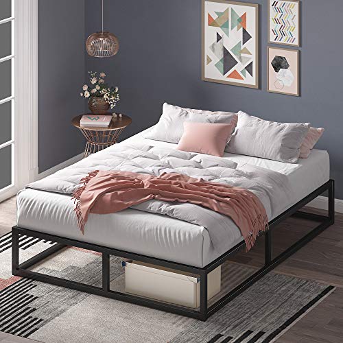 Estructura de cama metálica ZINUS Joseph 25 cm | Base para colchón | Somier de láminas de madera | Almacenamiento debajo de la cama | 150 x 200 cm | Negro