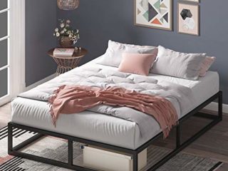 Estructura de cama metálica ZINUS Joseph 25 cm | Base para colchón | Somier de láminas de madera | Almacenamiento debajo de la cama | Para adultos, niños, adolescentes | 90 x 190 cm | Negro