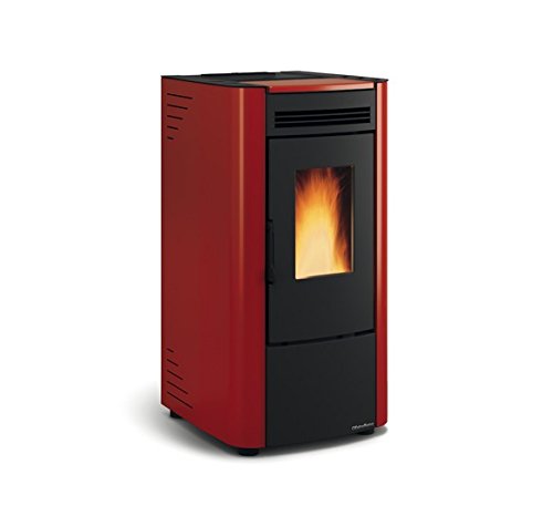 Estufa de pellets La Nordica Extraflame Ketty 7,3 kW Ventilación forzada, acero barnizado, hoguera de hierro fundido extraíble, mando a distancia