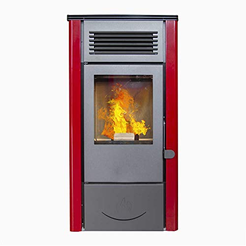 Estufa pellet 14 kW rojo