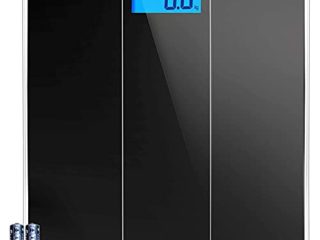 Etekcity Báscula de Baño Digital con Tecnología Step-On, 180 kg/ 400 lbs, Gran Pantalla LCD Retroiluminada (74×38mm) con Dígitos Grandes, Auto-On/Off, Cinta Métrica y Baterías Incluidas, 4074S