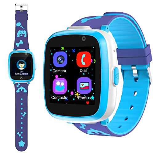 ETPARKK Relojes para Niños, Reloj Inteligente Niño, Llamadas, Chat de Voz, SOS, Control Parental, Cmara, música, Juegos, Regalo para Niños de 3-12 años. Incluye Cargador