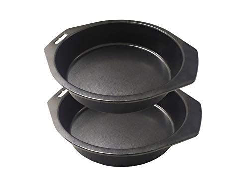 EUROXANTY® Molde Redondo | Molde de Horno Redondo | Cazuela para Horno | Fácil Limpieza | Molde de Acero al Carbono | Molde para Pizzas | Molde de Ø 24 cm | 2 Unidades