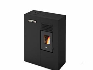 Eva Calor - Estufa de pellets modelo Slim Matilde, 4 KW - Color negro en relieve