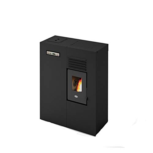 Eva Calor - Estufa de pellets modelo Slim Matilde, 4 KW - Color negro en relieve