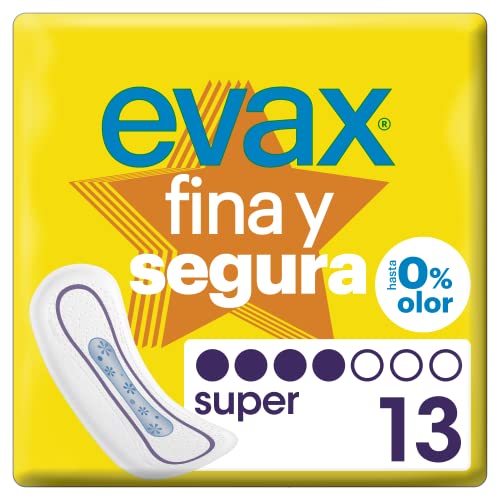 Evax Fina y Segura Super/Maxi Compresas sin Alas - 13 Unidades