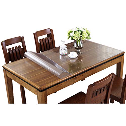 Ever Fairy - Protector de mesa en plástico transparente - Ideal para la cocina, para el comedor - Tapete protector con borde duros - Respetuoso del medio ambiente - Espesor de 2 mm