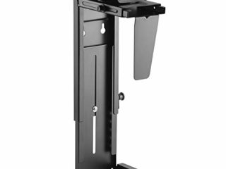 Ewent Soporte de CPU Ajustable bajo Escritorio, Soporte para Ordenador, Soporte para Ordenador, Soporte de Pared y Escritorio, Color Negro, EW1293