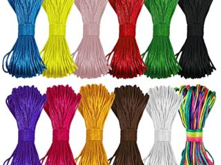 Ewparts 12 Paquetes 1.5mm Satin/Rattail Cuerda de Seda para Collar Pulsera cordón de Reborde para joyería Haciendo Accesorios, 20 Metros Cada uno (1.5mm)