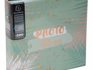 Exacompta Pastel Tropic 62222E - Álbum de Fotos con Fundas – 200 Fotos de 10 x 15 cm – 100 páginas – Formato de 22,5 x 32,5 cm – Álbum Impreso con una Marca Rosa sobre la Cubierta