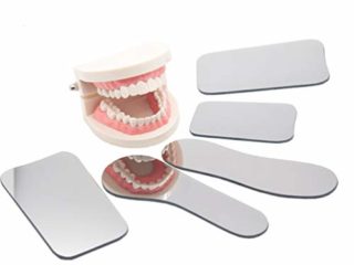 EXCEART 5 Unids Intraoral Espejo Reflector Dental Dental Oclusal Fotográfico Espejo de Boca Rodio de Vidrio Chapado Enntales Reflector de Fotos Intraoral