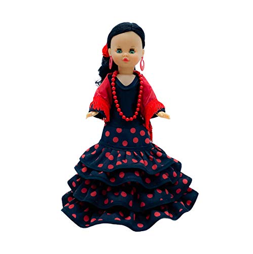 Exclusiva muñeca Sintra 40 cm Vestido regional flamenco andaluz con cola de edición limitada, Made in Spain by Folk Artesanía. Similar Nancy