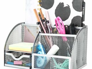Exerz Organizador de Escritorio/Lapiceros para Escritorio/Escritorio ordenado/Titular de la Pluma/Portalápices/Sistema de Escritorio/Organizador de Oficina (Plata)