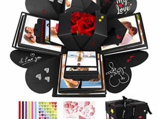 Explosion Box, WisFox Creativo DIY Hecho a Mano Sorpresa Explosión Caja de Regalo Amor Memoria, Álbum de Fotos de Scrapbooking Caja de Regalo para Cumpleaños Día de San Valentín Aniversario Navidad