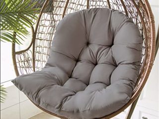 EXQULEG Cojín para silla colgante con cremallera, cesta colgante cojín de asiento, columpio, huevo colgante para hamaca, cojín para patio, jardín (gris oscuro)