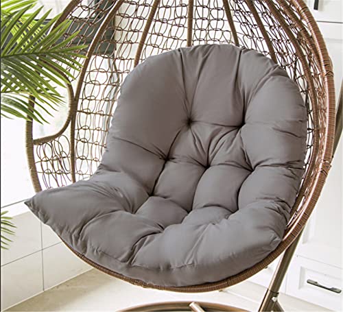 EXQULEG Cojín para silla colgante con cremallera, cesta colgante cojín de asiento, columpio, huevo colgante para hamaca, cojín para patio, jardín (gris oscuro)