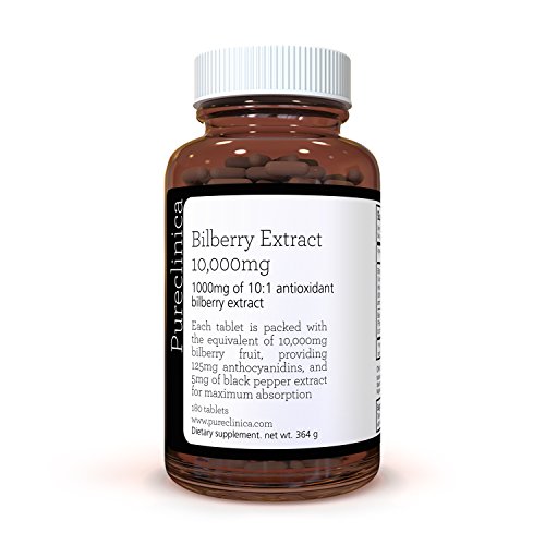 Extracto de Arándanos 10,000mg x 180 compr. - 10 veces más antocianidas por comprimidos que la mayoría - Y 5mg de extracto de pimienta negra para una absorción aumentada en un 300%. SKU: BILB3