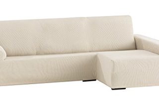 Eysa Italia Ulises Funda Chaise Longue elástica, Textura, Crudo, 250-310 cm