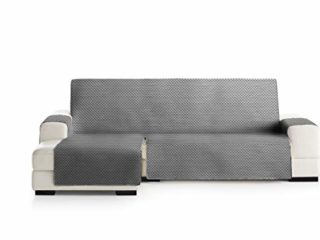 Eysa Oslo Funda, Poliéster, 06-Gris/Blanco, Chaise Longue Extra 290cm. Válido para sofá Desde 300 a 350cm