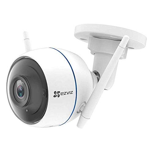 EZVIZ WiFi Cámara de Vigilancia Exterior 1080p, Cámara de Seguridad Visión Nocturna Defensa Activa, Luz Estroboscópica y Sirena, IP66, Audio Bidireccional, Compatible Con Alexa, Google Home, ezTube