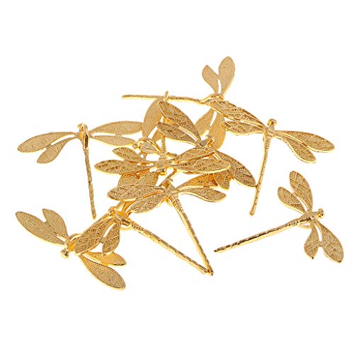 F Fityle 10 Piezas DIY Horquillas para El Pelo de Novia, Pendientes, Broches, Accesorios para Apliques - dorado, tal como se describe