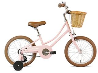 FabricBike Kids - Bicicleta con Pedales para niño y niña, Ruedines de Entrenamiento Desmontables, Frenos, Ruedas 12 y 16 Pulgadas, 4 Colores (Classic Pink, 16": 3-7 Años (Estatura 96cm - 120cm)