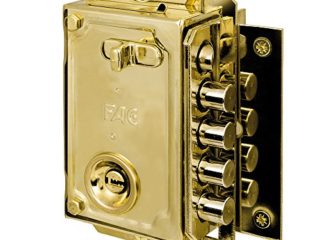 Fac seguridad s-90p - Cerradura sobreponer derecha dorado