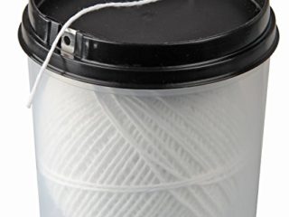 FACKELMANN Cuerda alimentaria con dispensador y Cuchilla, para Atar Carne, Pescado o verdura con Relleno, resiste hasta 175ºC, poliéster Apto para el Contacto con Alimentos, Blanca, 100m, 1ud.