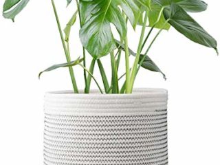 FairyLavie Cesta de Plantas para Plantadores de 23 a 25CM, Cesta Multifuncional con Cuerda de Algodón Reforzada de 28CM Ideal para Decoración y Almacenamiento del Hogar