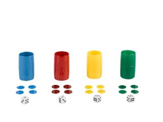Falomir Set Completo de 4 cubiletes de plástico (Accesorios), Multicolor (27932)