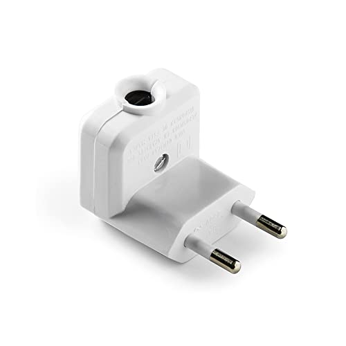 FAMATEL - Clavija trasmueble | 10A-250V | Salida Lateral | Blanco