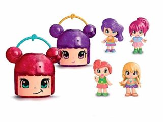 Famosa- Pinypon cabecita Sorpresa con Purpurina 2 Colores sdos, exp, 18 unds Juguete, Multicolor (700015563)