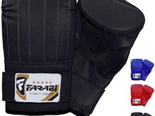 Farabi Sports boxeo saco de boxeo guantes de boxeo guantes de boxeo entrenamiento mma (Black, M)