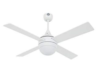 Faro Barcelona 33700 - ICARIA Ventilador de techo con luz, 20W, metal, cristal opal y palas plywood/blanco reversible