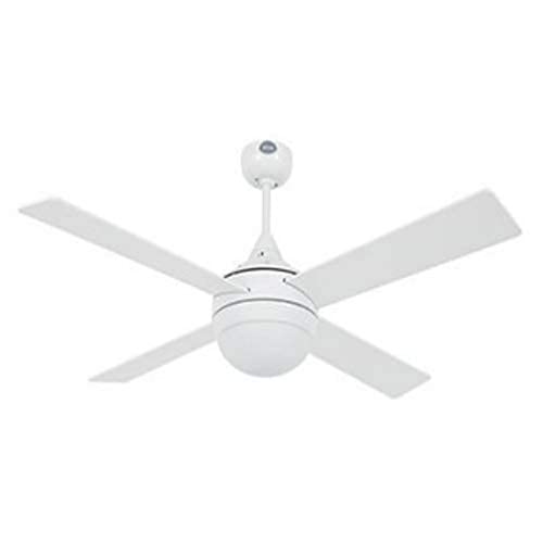 Faro Barcelona 33700 - ICARIA Ventilador de techo con luz, 20W, metal, cristal opal y palas plywood/blanco reversible
