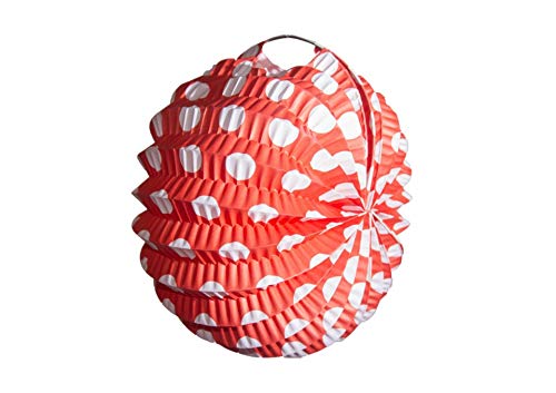 Farolillos NA-1 de Papel 22 cm de Lunares y 6 Colores (Pack de 12) Decoración Feria de Abril 2022 Sevilla, Feria de Málaga, Fabricados en España, con Alambre para Colgar