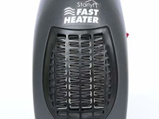 Fast Heater Visto en TV Calefactor Cerámico 400W Calentador Eléctrico, Portátil y Compacto con Termostato ajustable Para Oficina, Garaje, Baño - Color Negro
