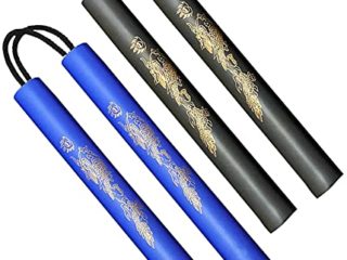 Fayscingo Espuma Nunchakus Artes Marciales Entrenamiento de Nunchucks Práctica de Nunchakus para Niños y Principiantes (Nergo+Azul)