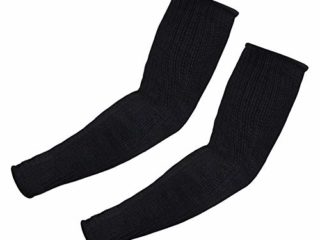 Fdit Manguitos de protección para brazo, mangas Kevlar resistentes al corte resistente al calor brazalete de seguridad antiabrasión para trabajo de cocina de jardín 1 par (negro)